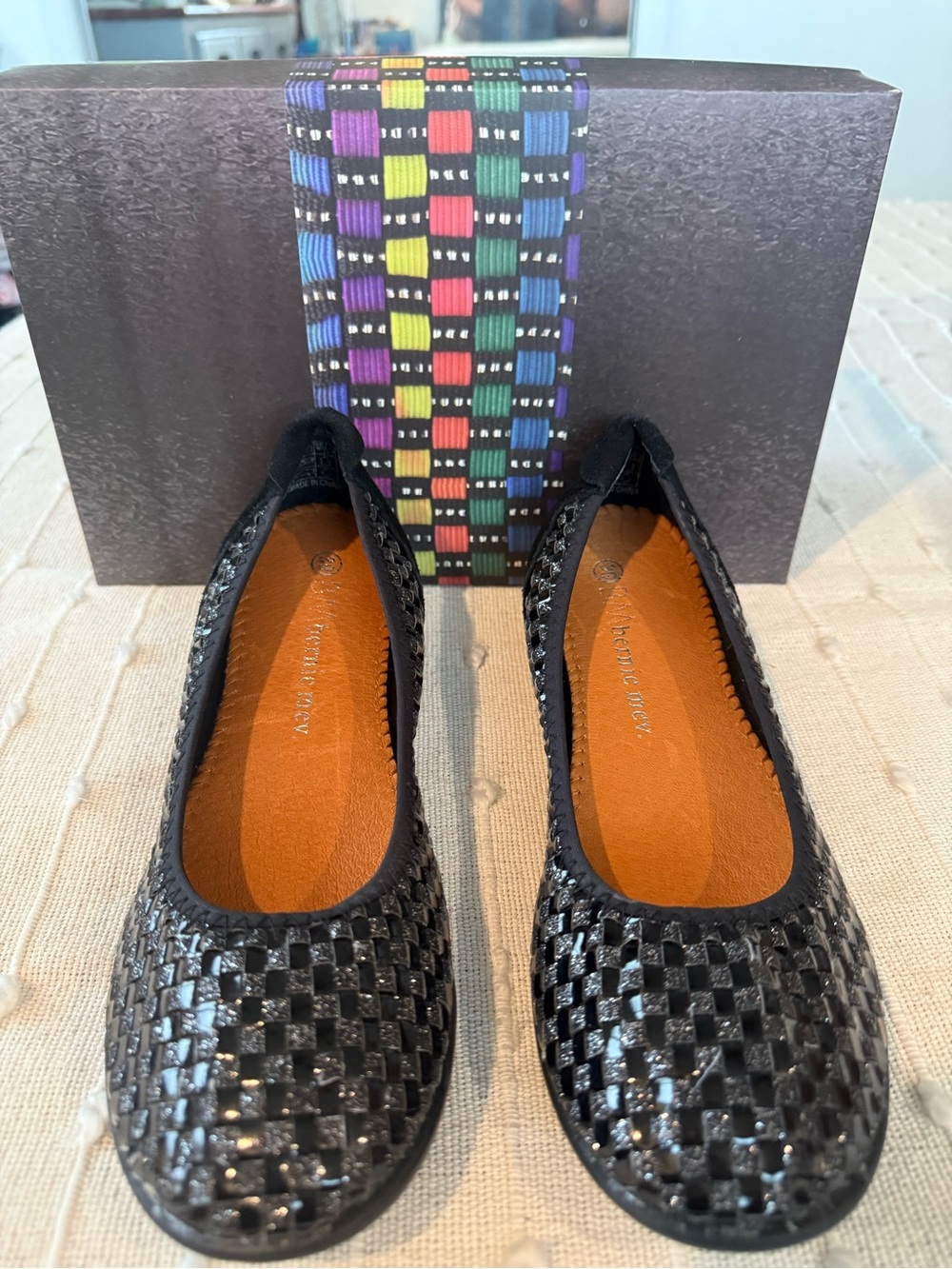 bernie mev. Black Woven Ballet Flats